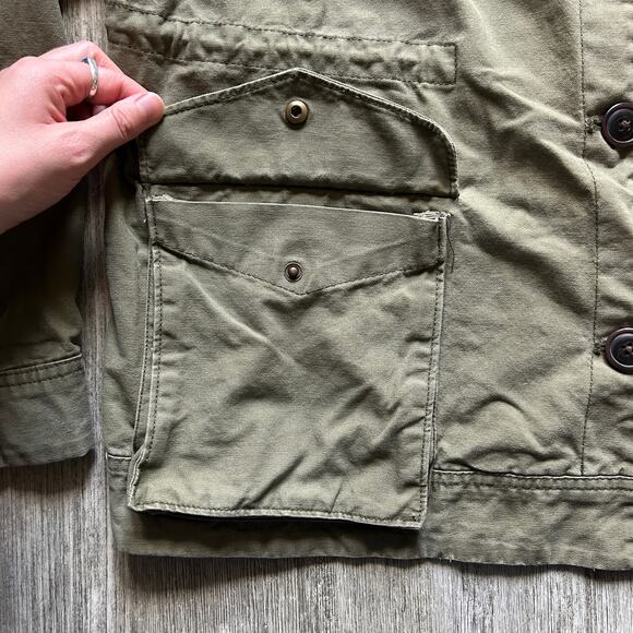 GAP Army/Olive Green Button Down Front Pockets Chore/Barn/Utility Coat Size XL - Picture 6 of 12